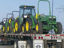 tractor loaded for delivery